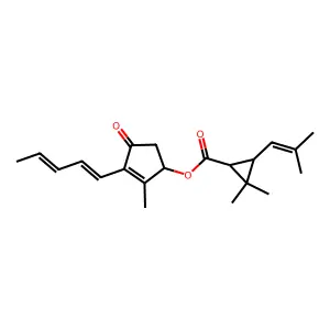 2-Methyl-4-oxo-3-(1,3-pentadien-1-yl)-2-cyclopenten-1-yl 2,2-dimethyl-3-(2-methyl-1-propen-1-yl)cyclopropanecarboxylate structure