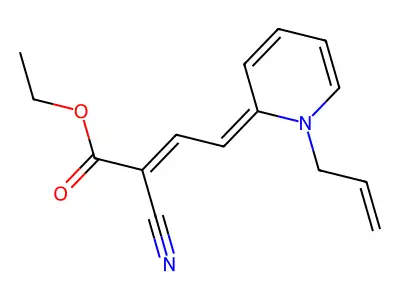 Ethyl 2-cyano-4-(1-prop-2-enyl-2-pyridinylidene)but-2-enoate structure