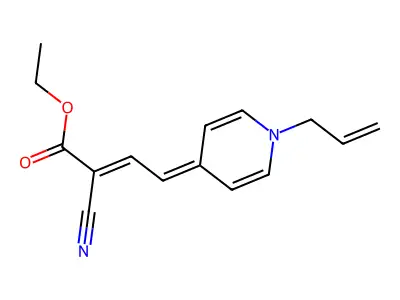 Ethyl 2-cyano-4-(1-prop-2-enyl-4-pyridinylidene)but-2-enoate structure