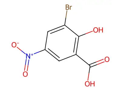 3-Bromo-2-hydroxy-5-nitrobenzenecarboxylic acid structure