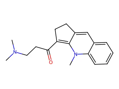 4H-Cyclopenta(b)quinoline, 1,2-dihydro-3-dimethylaminopropionyl-4-methyl- structure