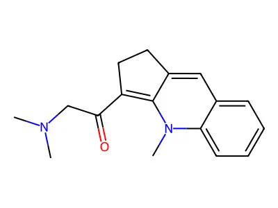 4H-Cyclopenta(b)quinoline, 1,2-dihydro-3-dimethylaminoacetyl-4-methyl- structure