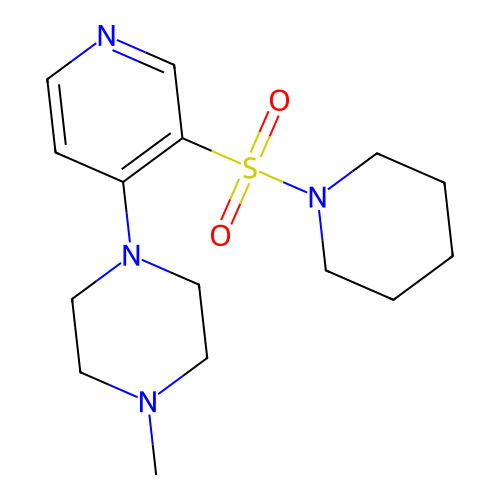 1-Methyl-4-[3-(1-piperidinylsulfonyl)-4-pyridinyl]piperazine structure