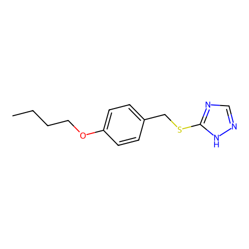 3-[(4-butoxybenzyl)thio]-4H-1,2,4-triazole structure
