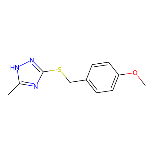3-[(4-methoxybenzyl)sulfanyl]-5-methyl-4H-1,2,4-triazole structure