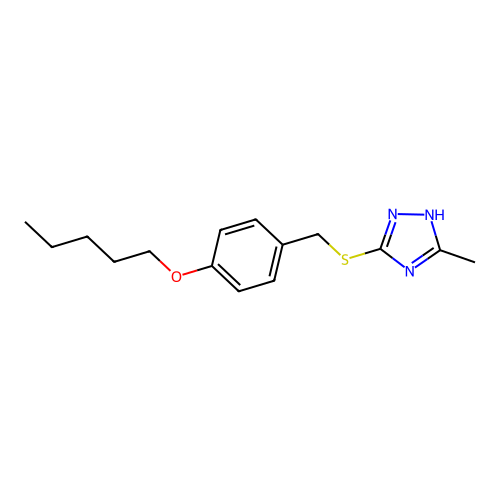 5-methyl-3-[(4-pentoxyphenyl)methylthio]-1H-1,2,4-triazole structure