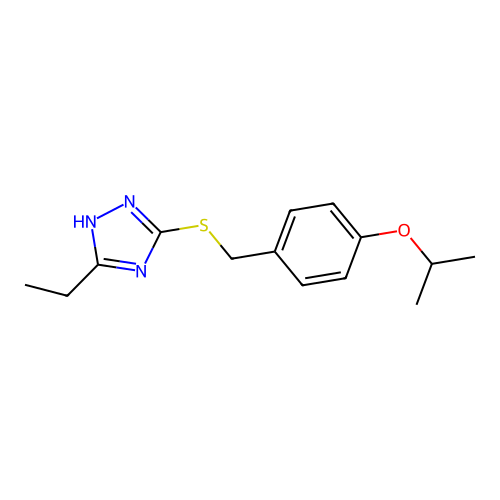 3-ethyl-5-{[4-(propan-2-yloxy)benzyl]sulfanyl}-4H-1,2,4-triazole structure