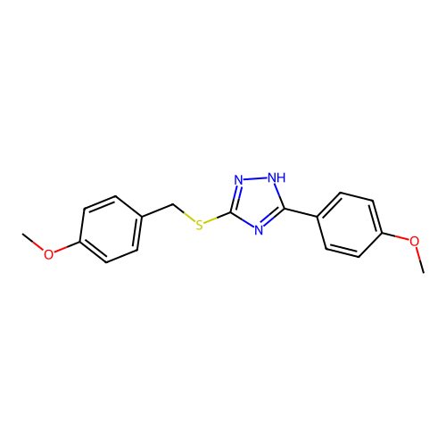 3-[(4-methoxybenzyl)sulfanyl]-5-(4-methoxyphenyl)-4H-1,2,4-triazole structure