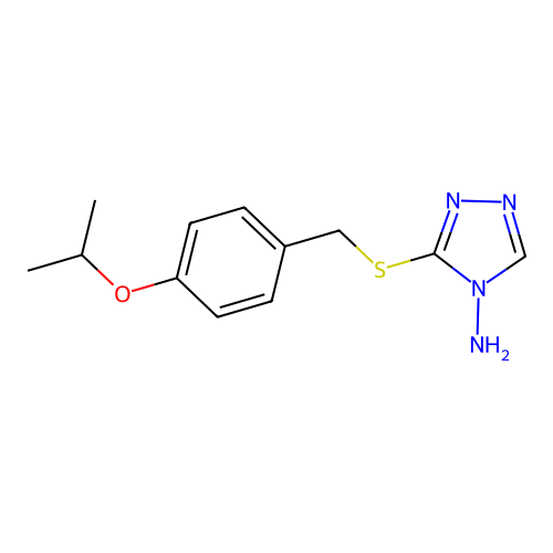 3-{[4-(propan-2-yloxy)benzyl]sulfanyl}-4H-1,2,4-triazol-4-amine structure