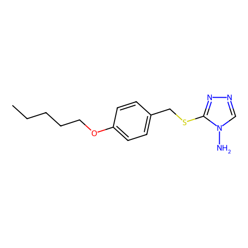 3-{[4-(pentyloxy)benzyl]sulfanyl}-4H-1,2,4-triazol-4-amine structure