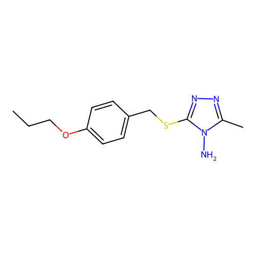 3-methyl-5-[(4-propoxybenzyl)sulfanyl]-4H-1,2,4-triazol-4-amine structure
