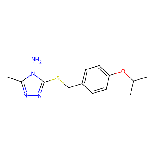 3-methyl-5-{[4-(propan-2-yloxy)benzyl]sulfanyl}-4H-1,2,4-triazol-4-amine structure