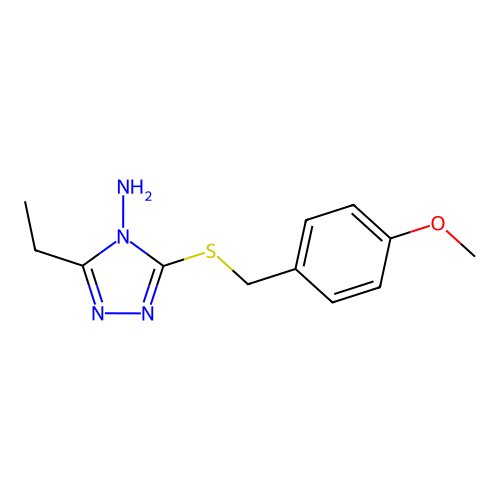 3-ethyl-5-[(4-methoxybenzyl)sulfanyl]-4H-1,2,4-triazol-4-amine structure