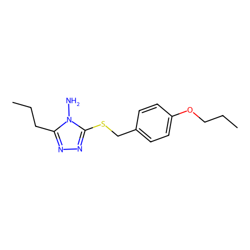 3-(4-Propoxy-benzylsulfanyl)-5-propyl-[1,2,4]triazol-4-ylamine structure