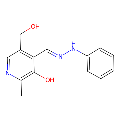 5-(Hydroxymethyl)-2-methyl-4-((2-phenylhydrazono)methyl)pyridin-3-ol structure