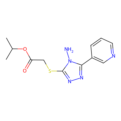 propan-2-yl {[4-amino-5-(pyridin-3-yl)-4H-1,2,4-triazol-3-yl]sulfanyl}acetate structure
