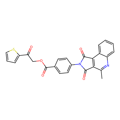 (2-oxo-2-thiophen-2-ylethyl) 4-(4-methyl-1,3-dioxopyrrolo[3,4-c]quinolin-2-yl)benzoate structure