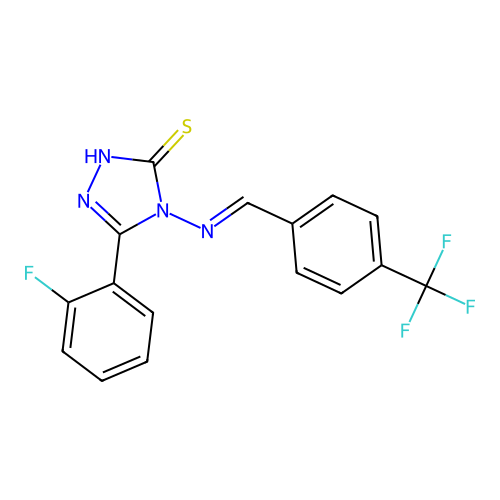 5-(2-F-PH)-4-((4-(Trifluoromethyl)benzylidene)amino)-4H-1,2,4-triazole-3-thiol structure