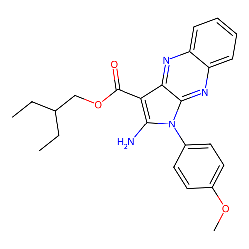 2-ethylbutyl 2-amino-1-(4-methoxyphenyl)-1H-pyrrolo[2,3-b]quinoxaline-3-carboxylate structure