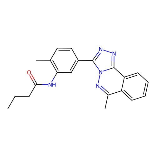 N-[2-methyl-5-(6-methyl[1,2,4]triazolo[3,4-a]phthalazin-3-yl)phenyl]butanamide structure