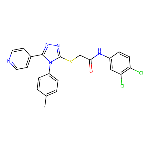 N-(3,4-dichlorophenyl)-2-[[4-(4-methylphenyl)-5-pyridin-4-yl-1,2,4-triazol-3-yl]sulfanyl]acetamide structure