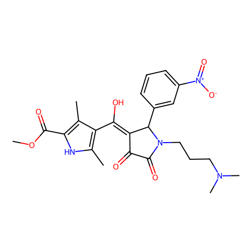 methyl 4-({1-[3-(dimethylamino)propyl]-4-hydroxy-2-(3-nitrophenyl)-5-oxo(3-pyr rolin-3-yl)}carbonyl)-3,5-dimethylpyrrole-2-carboxylate structure