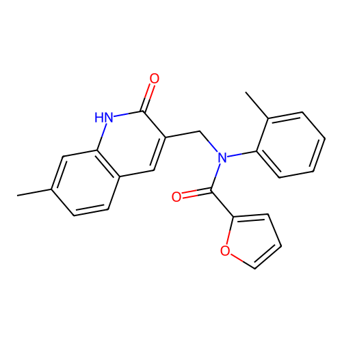 N-((2-hydroxy-7-methylquinolin-3-yl)methyl)-N-(o-tolyl)furan-2-carboxamide structure