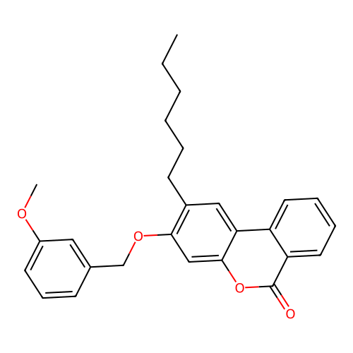 2-hexyl-3-((3-methoxybenzyl)oxy)-6H-benzo[c]chromen-6-one structure