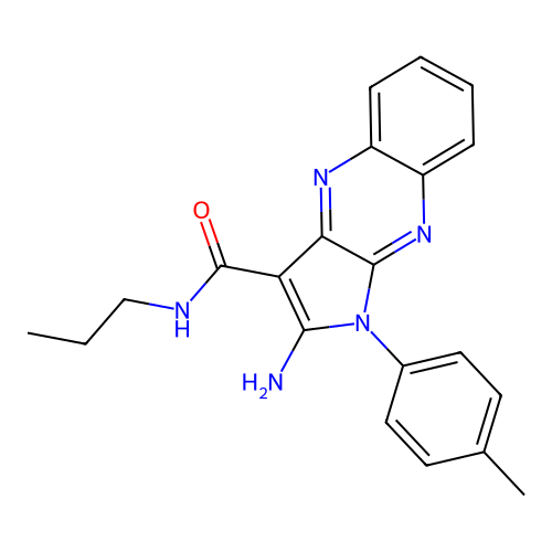 2-amino-1-(4-methylphenyl)-N-propyl-1H-pyrrolo[2,3-b]quinoxaline-3-carboxamide structure