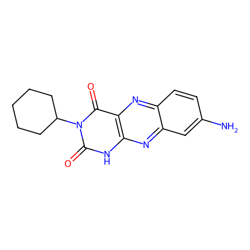 8-amino-3-cyclohexyl-1H-benzo[g]pteridine-2,4-dione structure