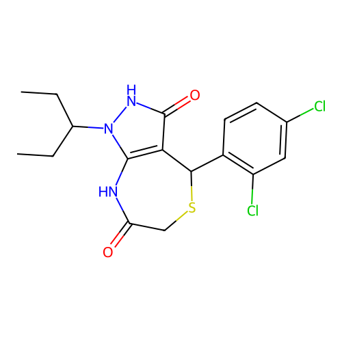 4-(2,4-dichlorophenyl)-1-pentan-3-yl-4,8-dihydro-2H-pyrazolo[3,4-e][1,4]thiazepine-3,7-dione structure