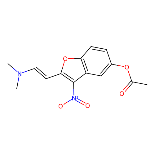 [2-[2-(Dimethylamino)ethenyl]-3-nitro-1-benzofuran-5-yl] acetate structure