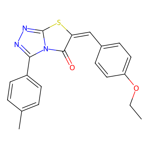 (E)-6-(4-ethoxybenzylidene)-3-(p-tolyl)thiazolo[2,3-c][1,2,4]triazol-5(6H)-one structure