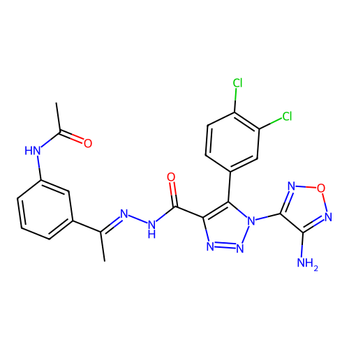 C21H17Cl2N9O3 structure
