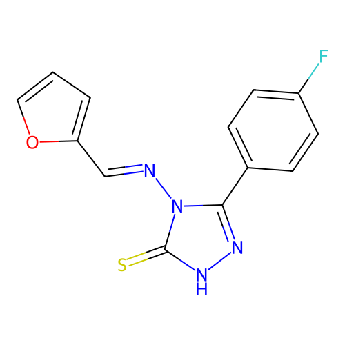 5-(4-Fluorophenyl)-4-((2-furylmethylene)amino)-4H-1,2,4-triazole-3-thiol structure