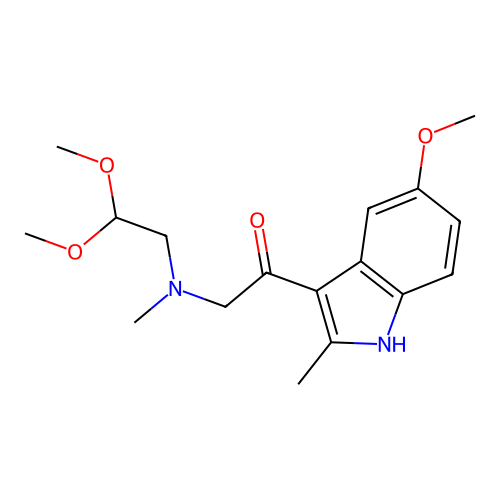2-((2,2-dimethoxyethyl)(methyl)amino)-1-(5-methoxy-2-methyl-1H-indol-3-yl)ethanone structure