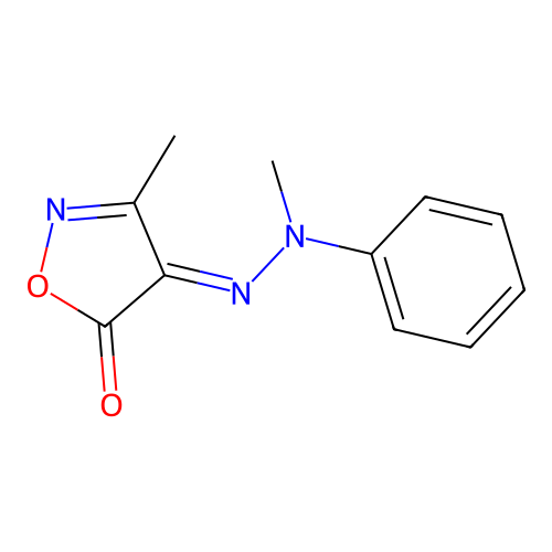 3-Methyl-4-[methyl(phenyl)hydrazinylidene]-1,2-oxazol-5-one structure