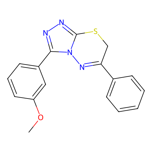 3-(3-methoxyphenyl)-6-phenyl-7H-[1,2,4]triazolo[3,4-b][1,3,4]thiadiazine structure