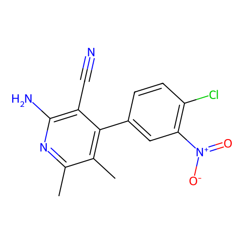 2-Amino-4-(4-chloro-3-nitrophenyl)-5,6-dimethylpyridine-3-carbonitrile structure