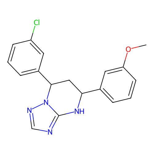 7-(3-chlorophenyl)-5-(3-methoxyphenyl)-1,5,6,7-tetrahydro-[1,2,4]triazolo[1,5-a]pyrimidine structure