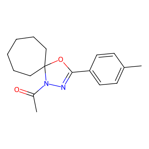 1-[3-(4-Methylphenyl)-4-oxa-1,2-diazaspiro[4.6]undec-2-en-1-yl]ethanone structure