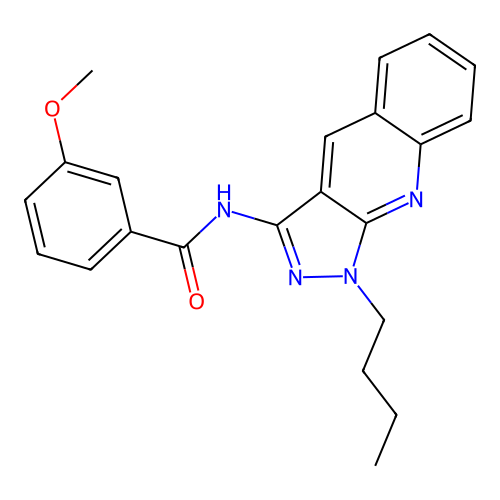 N-(1-butyl-1H-pyrazolo[3,4-b]quinolin-3-yl)-3-methoxybenzamide structure