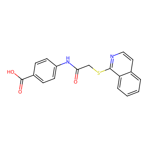 4-{[(Isoquinolin-1-ylsulfanyl)acetyl]amino}benzoic acid structure