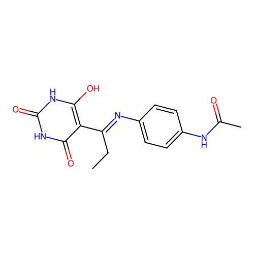 N-(4-((1-(2,4,6-trioxotetrahydropyrimidin-5(2H)-ylidene)propyl)amino)phenyl)acetamide structure