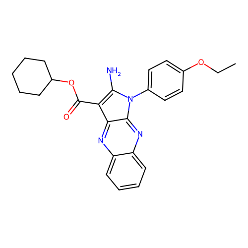 cyclohexyl 2-amino-1-(4-ethoxyphenyl)-1H-pyrrolo[2,3-b]quinoxaline-3-carboxylate structure