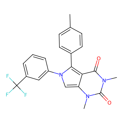 1,3-DIMETHYL-5-(4-METHYLPHENYL)-6-[3-(TRIFLUOROMETHYL)PHENYL]-1H,2H,3H,4H,6H-PYRROLO[3,4-D]PYRIMIDINE-2,4-DIONE structure