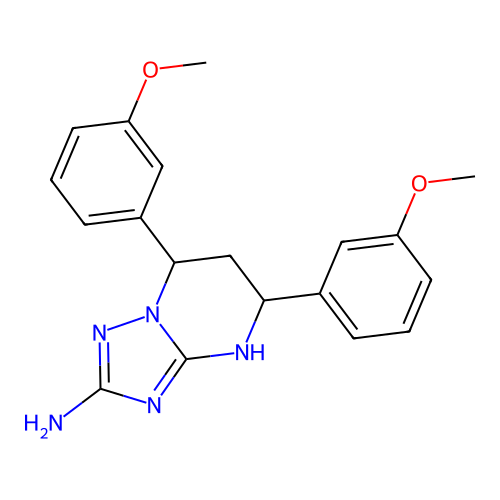 5,7-bis(3-methoxyphenyl)-1,5,6,7-tetrahydro-[1,2,4]triazolo[1,5-a]pyrimidin-2-amine structure
