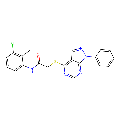 N-(3-chloro-2-methylphenyl)-2-((1-phenyl-1H-pyrazolo[3,4-d]pyrimidin-4-yl)thio)acetamide structure