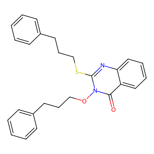 3-(3-phenylpropoxy)-2-((3-phenylpropyl)thio)quinazolin-4(3H)-one structure