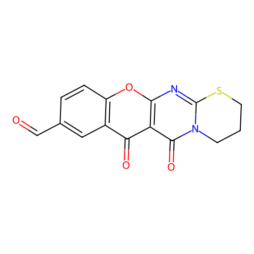 5,6-Dioxo-3,4-dihydro-2H,5H,6H-11-oxa-1-thia-4a,12-diaza-naphthacene-8-carbaldehyde structure